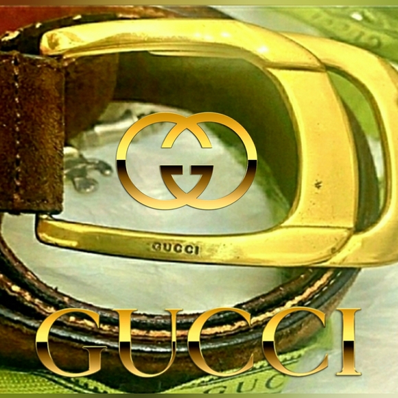 Gucci Other - Vintage Gucci Brown Suede Leather Belt